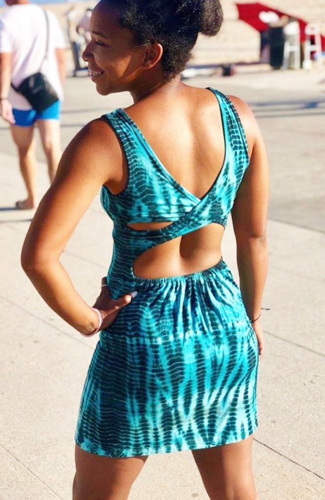 Flirty Fit Dress ( Turquoise)
