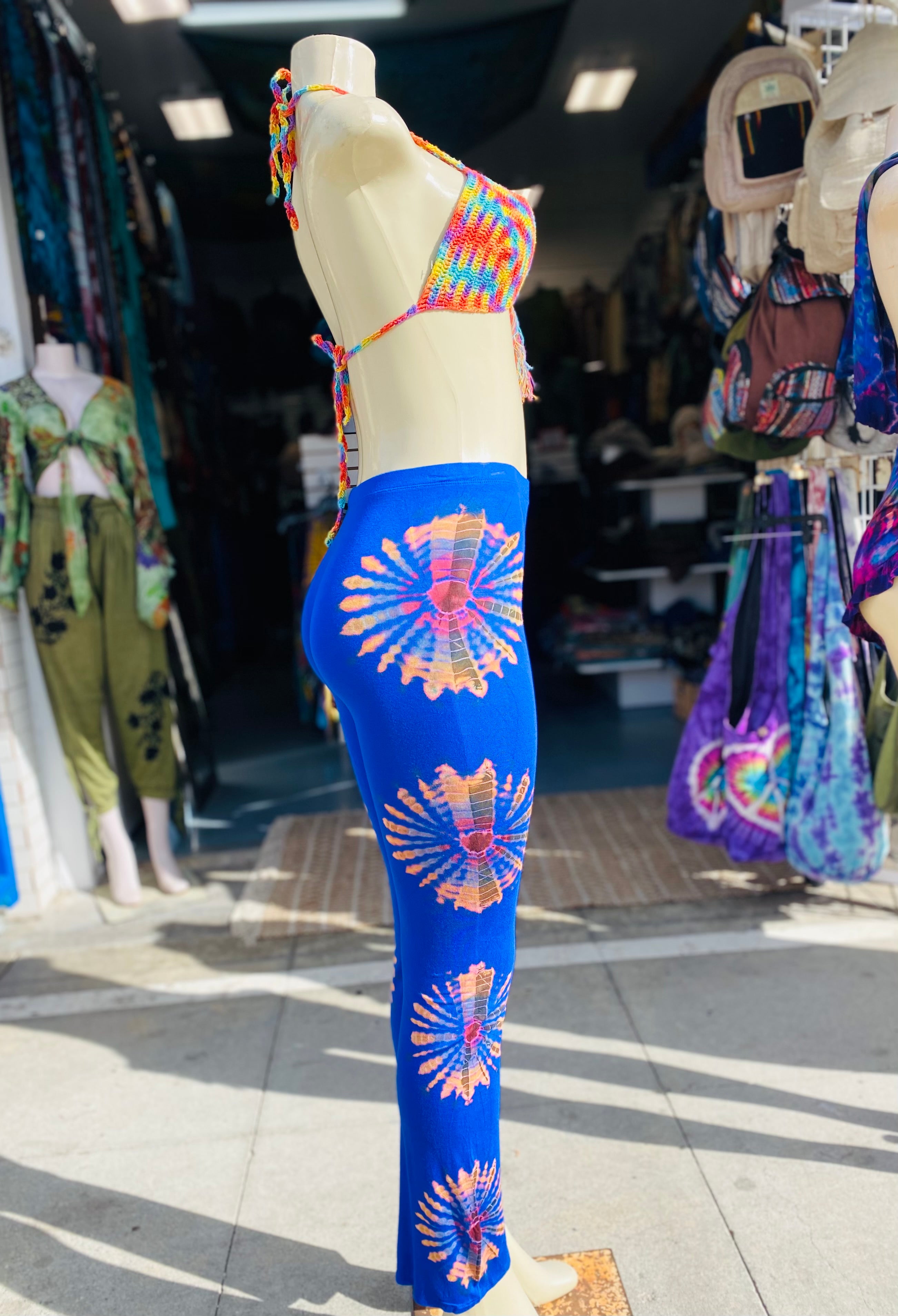 Bell bottom leggings ( blue )