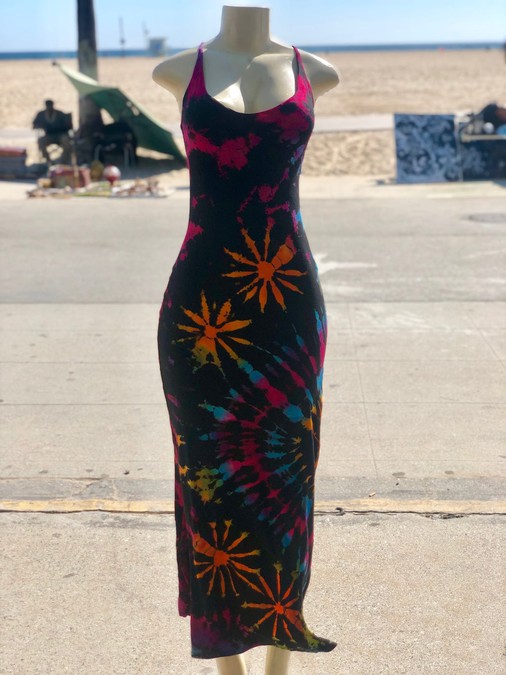 Hot Girl Maxi Dress (Black/rainbow)