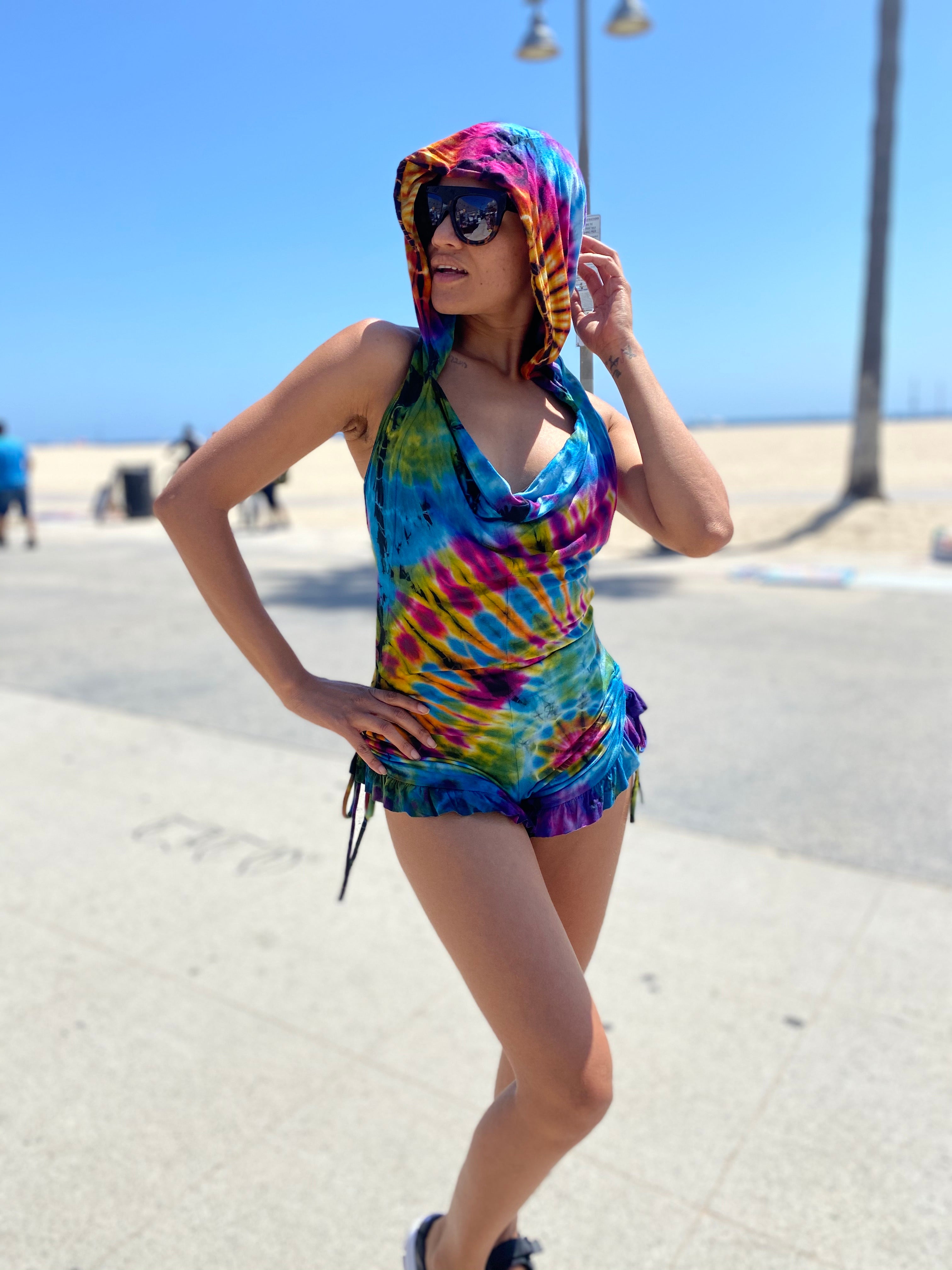 Rocking romper ( white/rainbow )