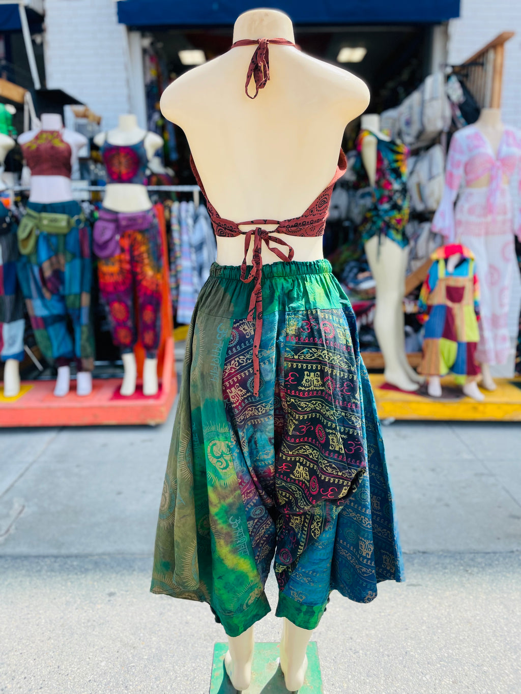 Dragon Fly Harem Pants (Light Tones of Blu/Green)
