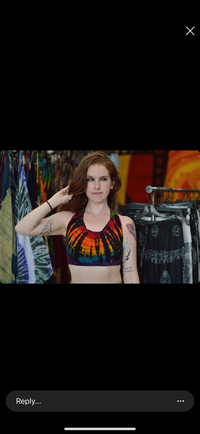 Bri top (black / rainbow)