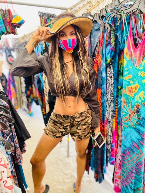 Warrior mask (white/rainbow)