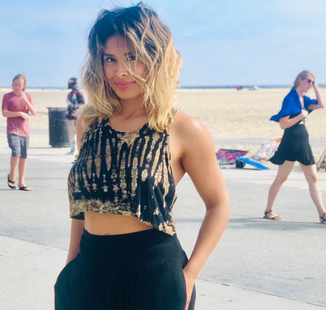 Summer crop top (black/white )