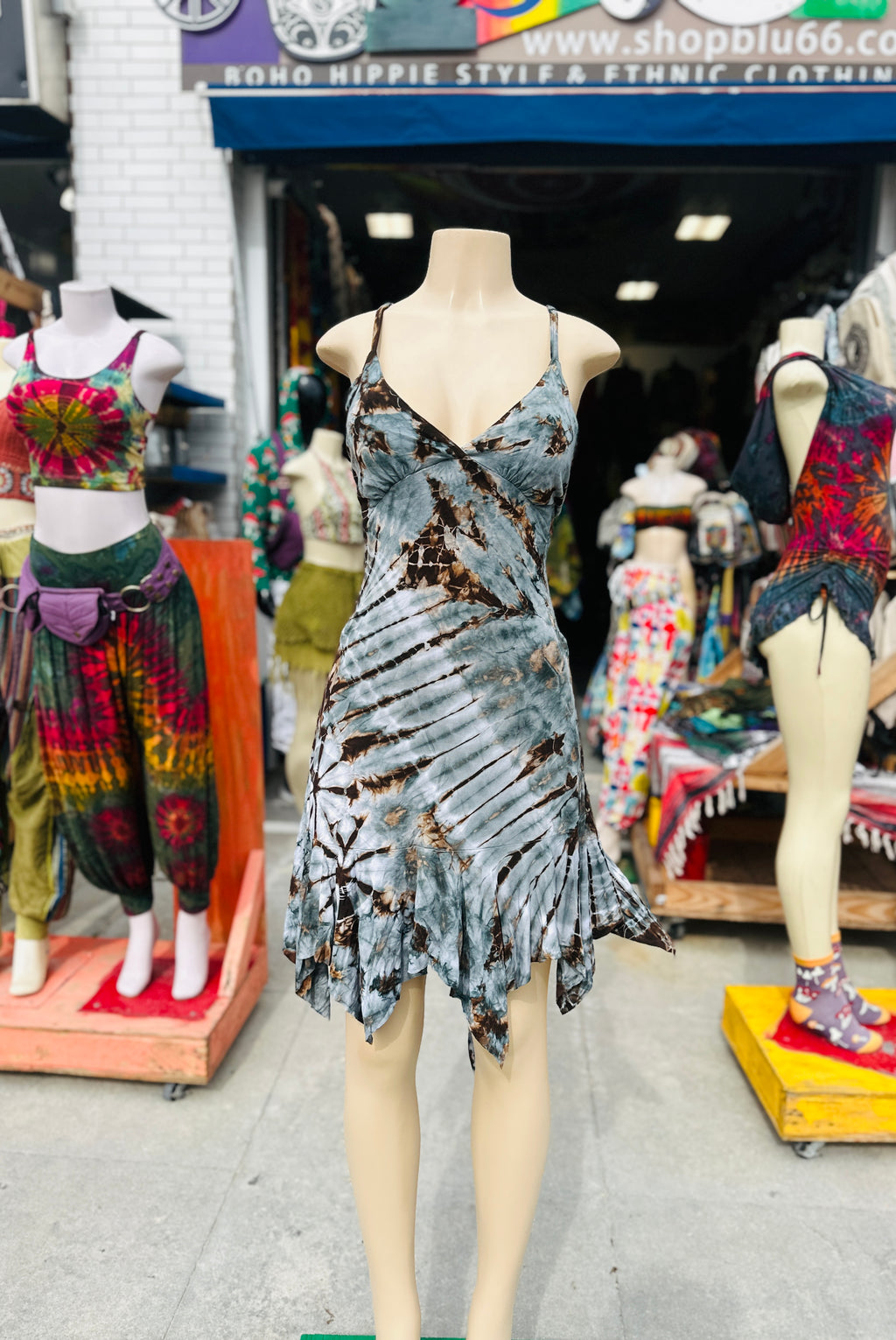 Summer in Venice dress (indigo brown )