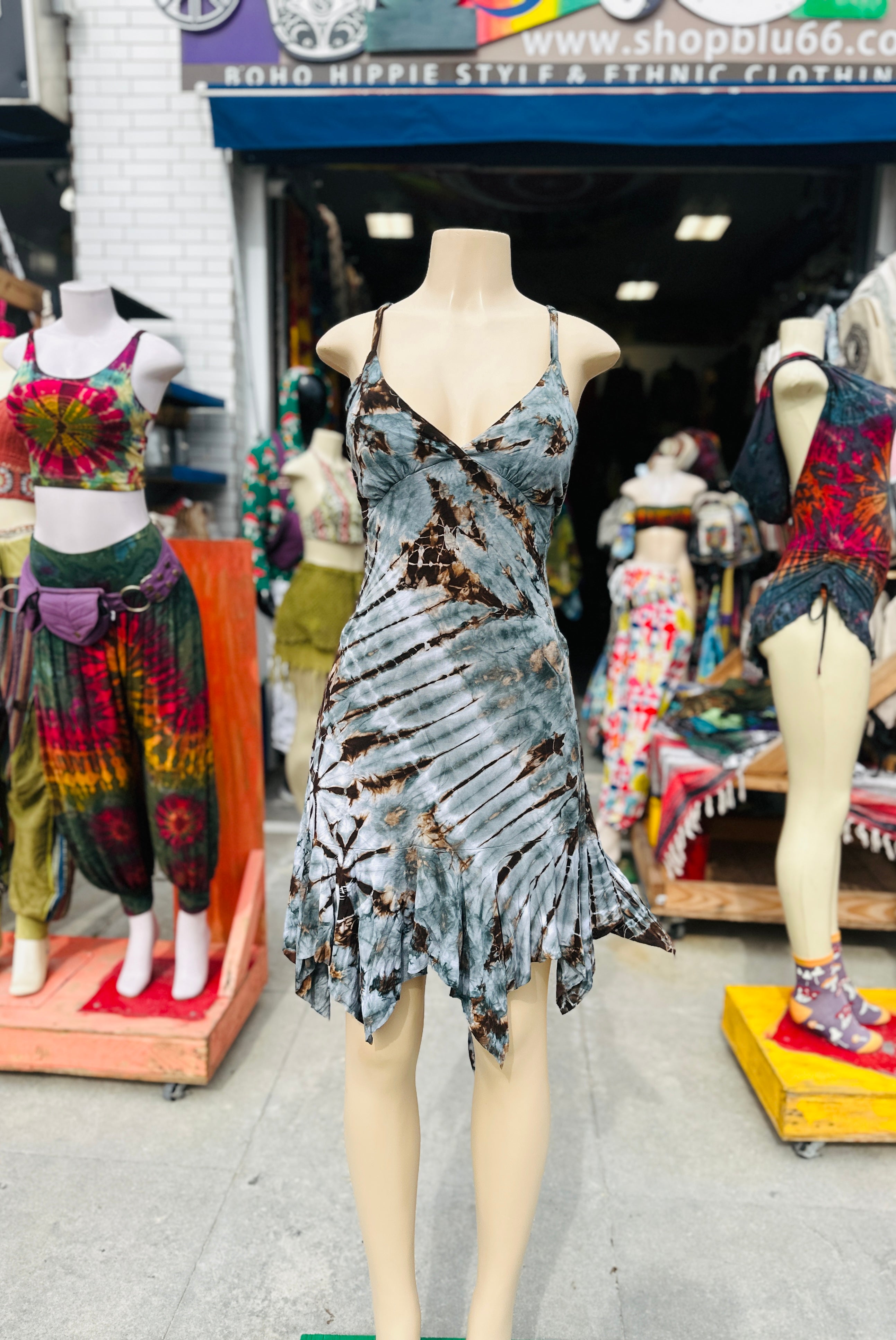 Summer in Venice dress (indigo brown )