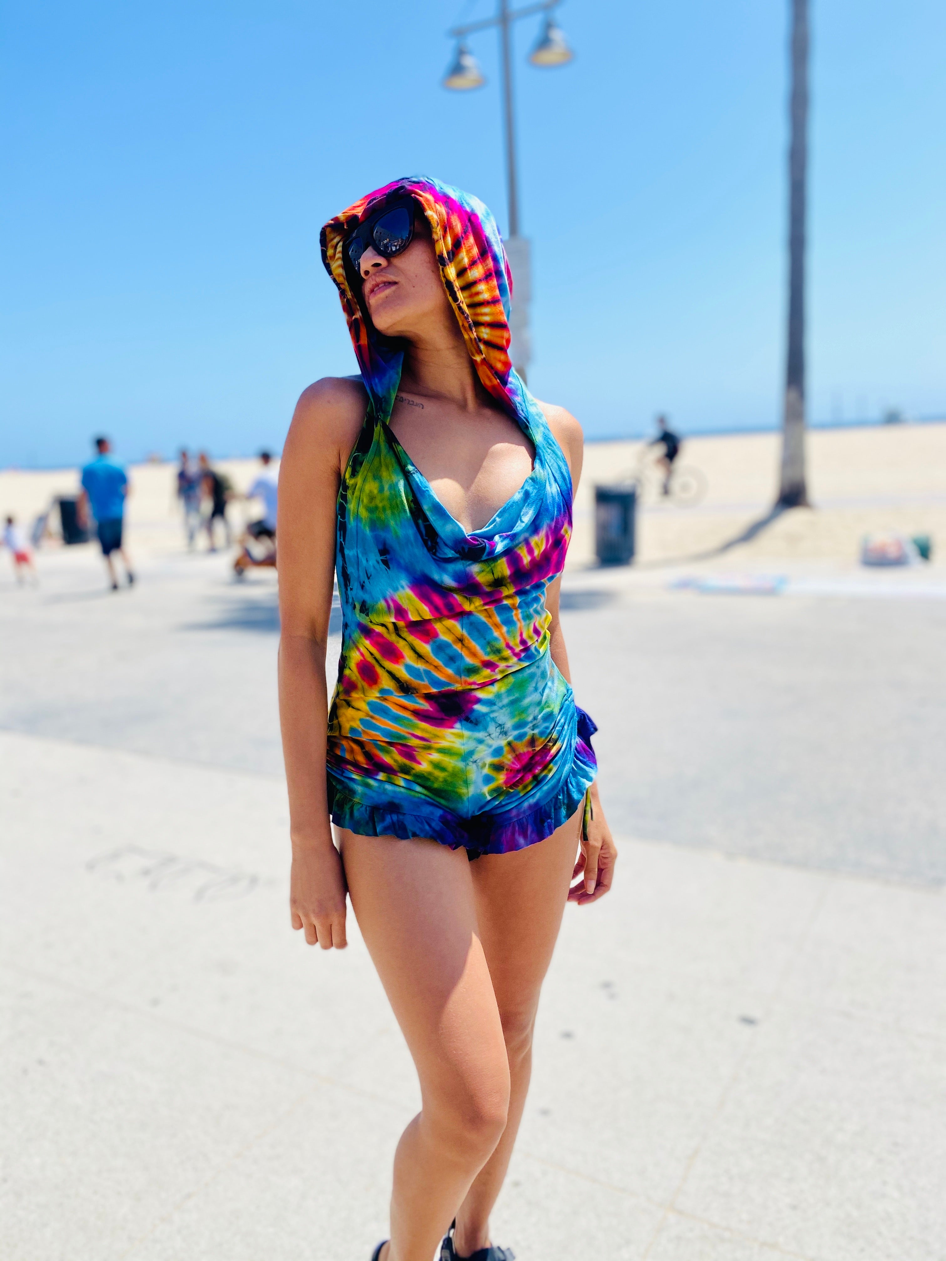 Rocking romper ( white/rainbow )