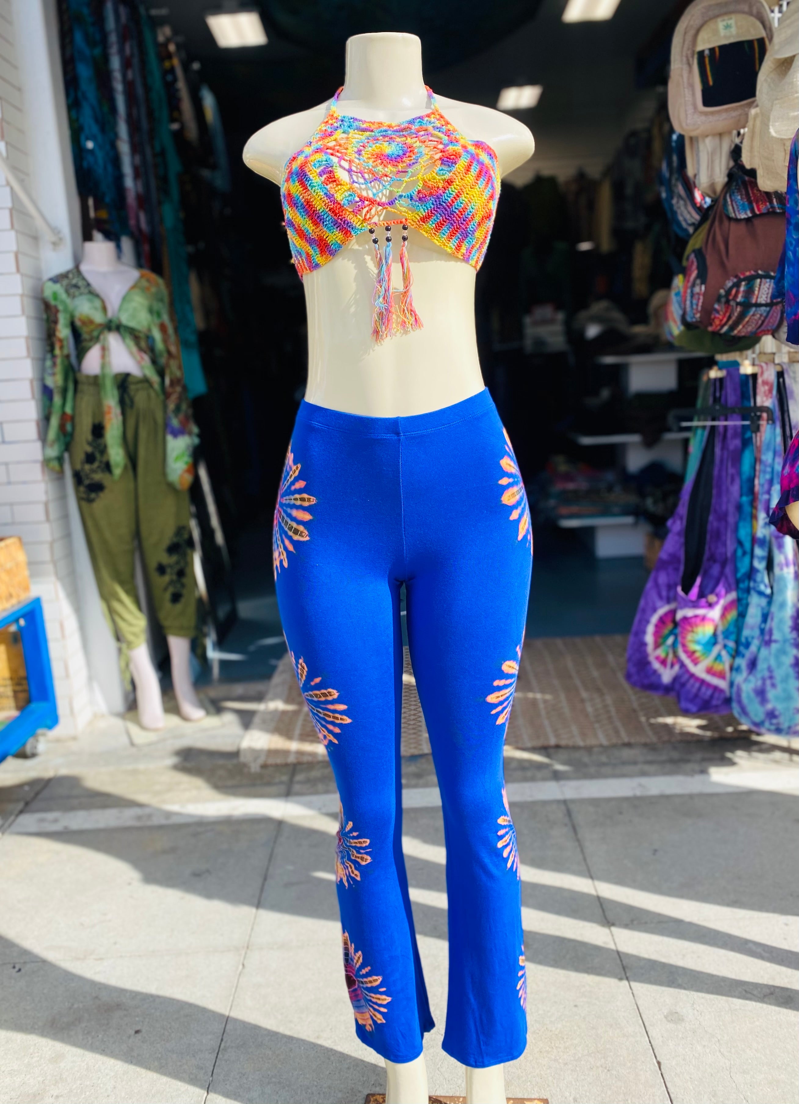 Bell bottom leggings ( blue )