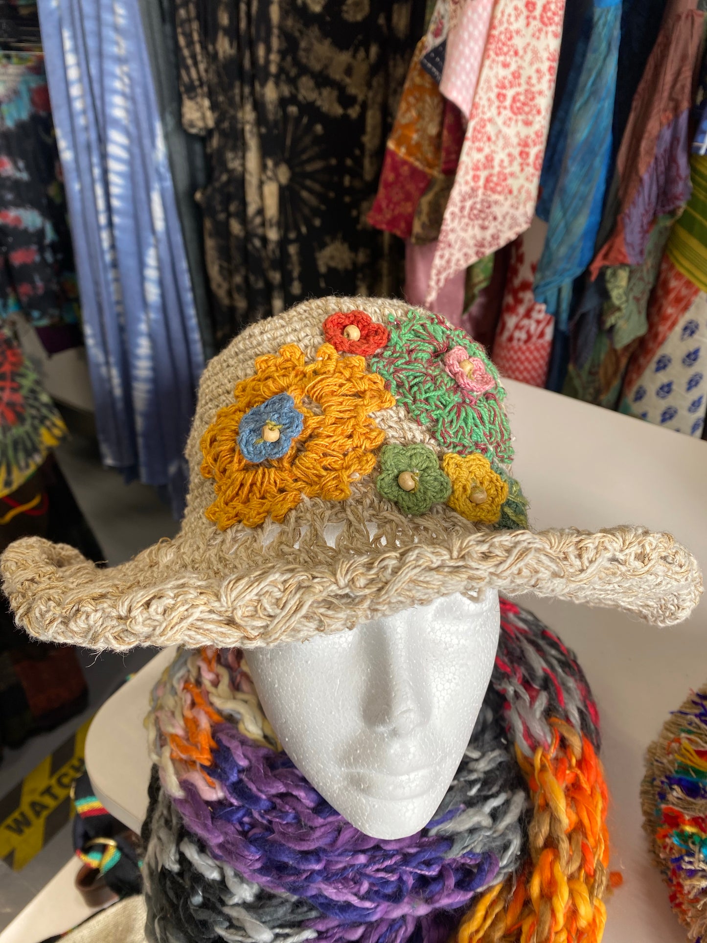 Hemp flowers hat