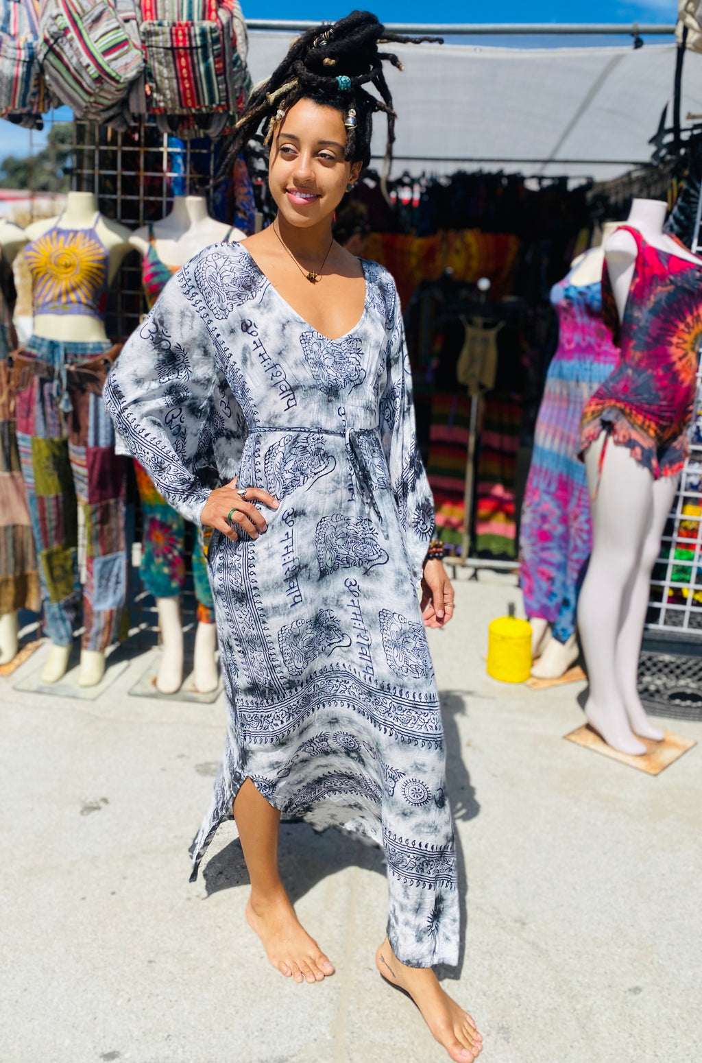 Ohm long dress flare sleeve
