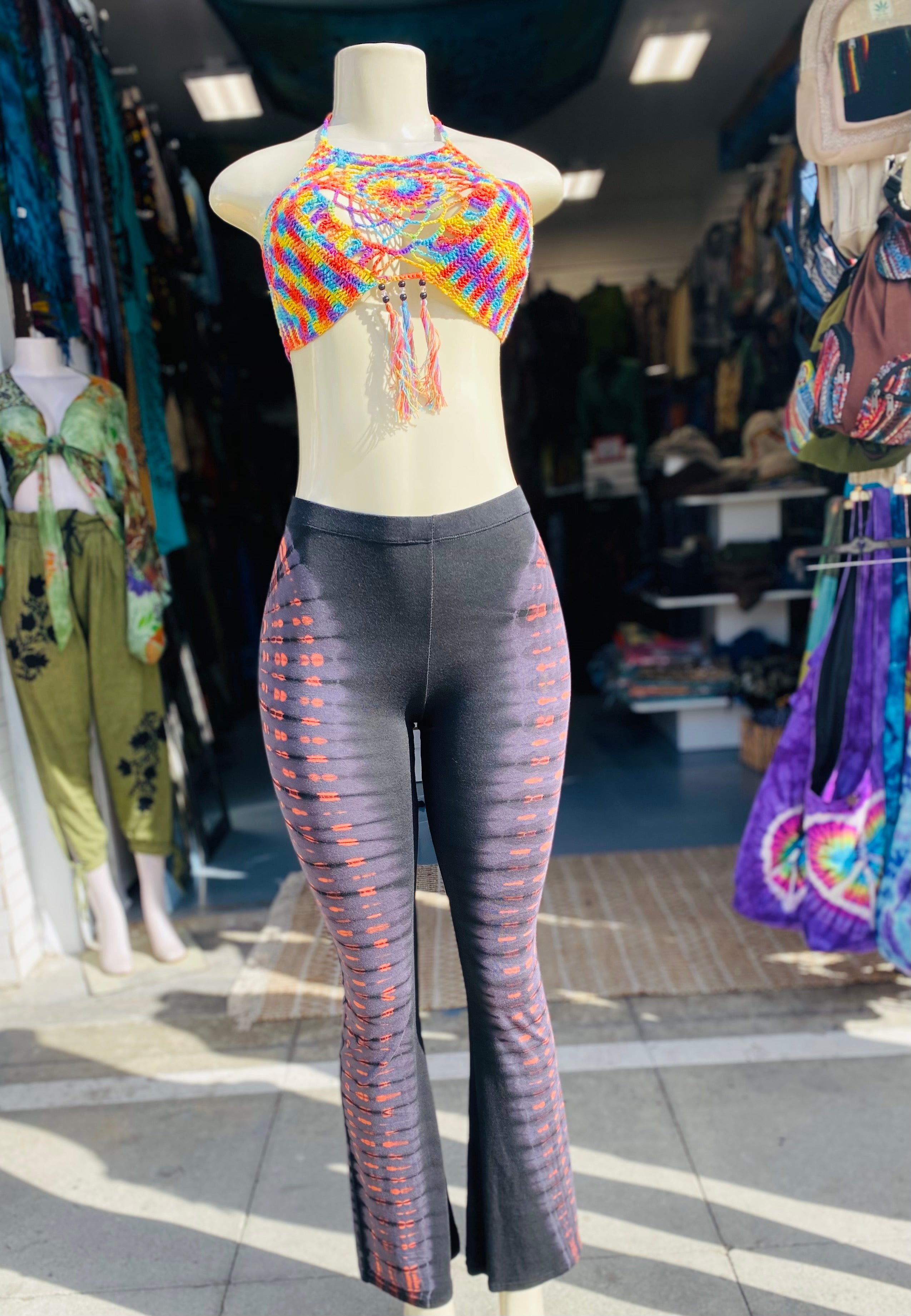 Bell bottom leggings ( black / brown )