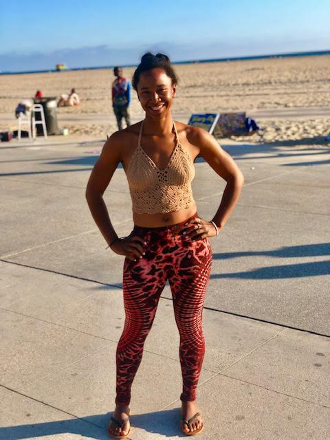 Color Fushion Leggings  (Red)