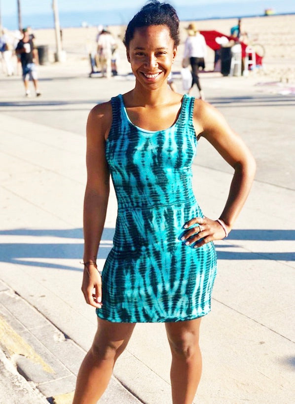 Flirty Fit Dress ( Turquoise)